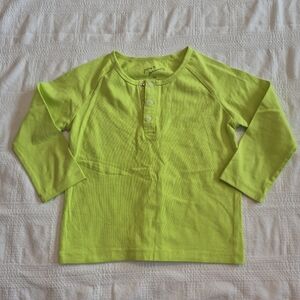 June & January girls size 3/4 lime long sleeve snap front top EUC
